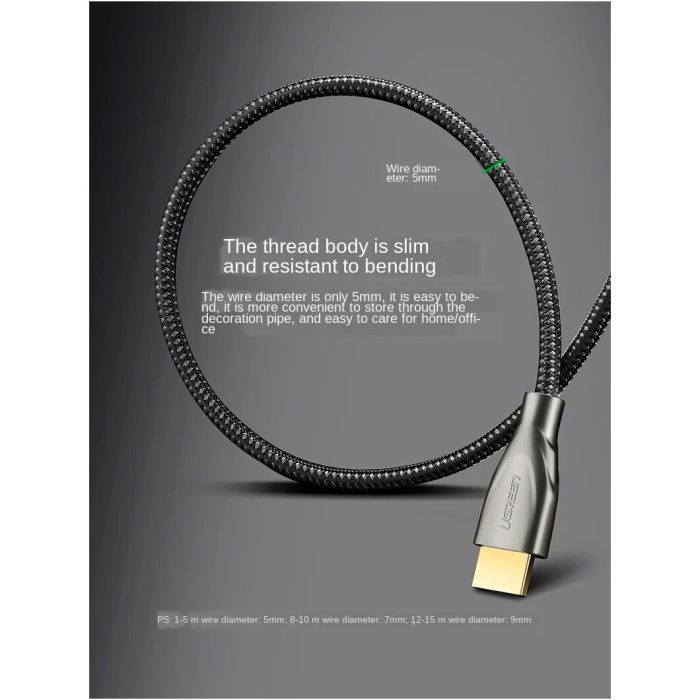 Кабель мультимедійний HDMI M to HDMI M 1.0m gray Ugreen (UGR-50106) зображення 6