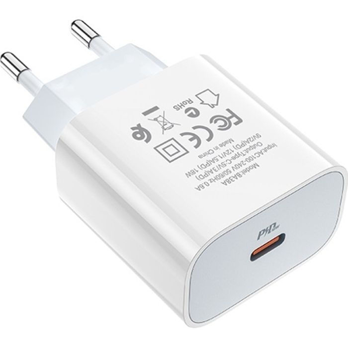 Зарядное устройство BOROFONE BA38A Plus Speedy USB-C PD20W White (6931474746870) изображение 2