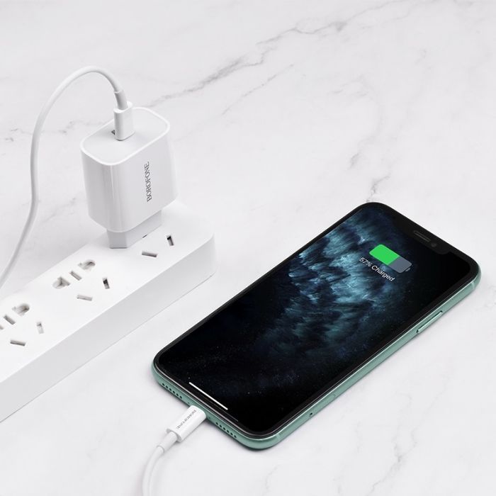 Зарядное устройство BOROFONE BA38A Plus Speedy USB-C PD20W White (6931474746870) изображение 3