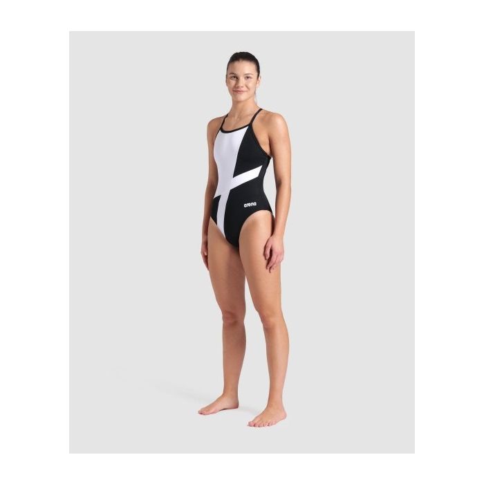 Купальник Arena Diamond Swimsuit Lightdrop Bac 007757-510 чорний, білий 42 (3468337387800) зображення 5
