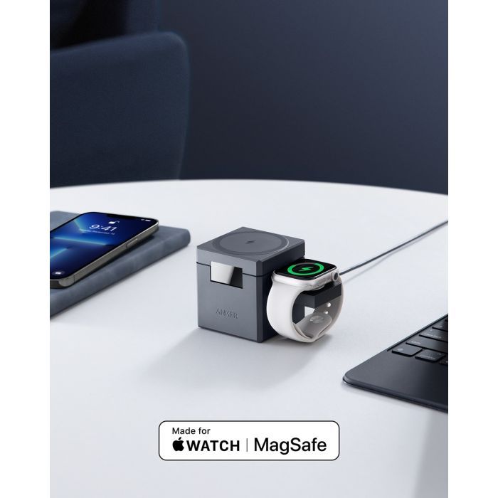 Зарядное устройство Anker MagGo Wireless Charging Station 15W 3-in-1 Cube Black (Y1811G11) изображение 7