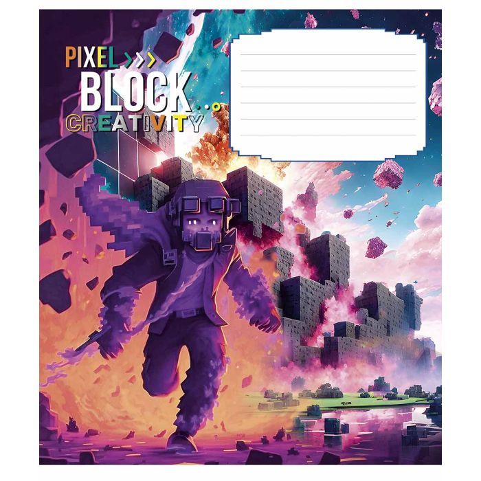 Тетрадь Школярик Pixel Block 12 листов линия (012-3407L) изображение 4