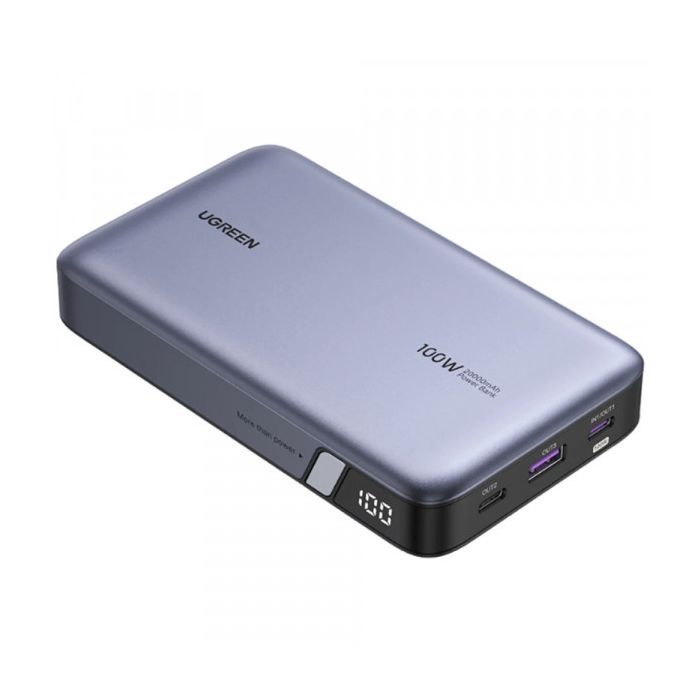 Батарея универсальная Ugreen 20000mAh 100W PD, QC, USB-A, 2xUSB-С Grey (PB720) (25188)