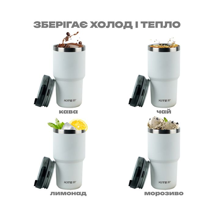 Термокружка Kite 600 мл фіолетова (K24-1206-2) изображение 10