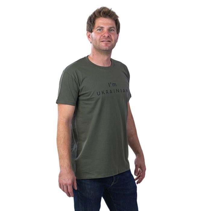 Футболка Sol's Imperial 190 I'am Ukrainian хакі XXL (11500269/138XXL) изображение 2
