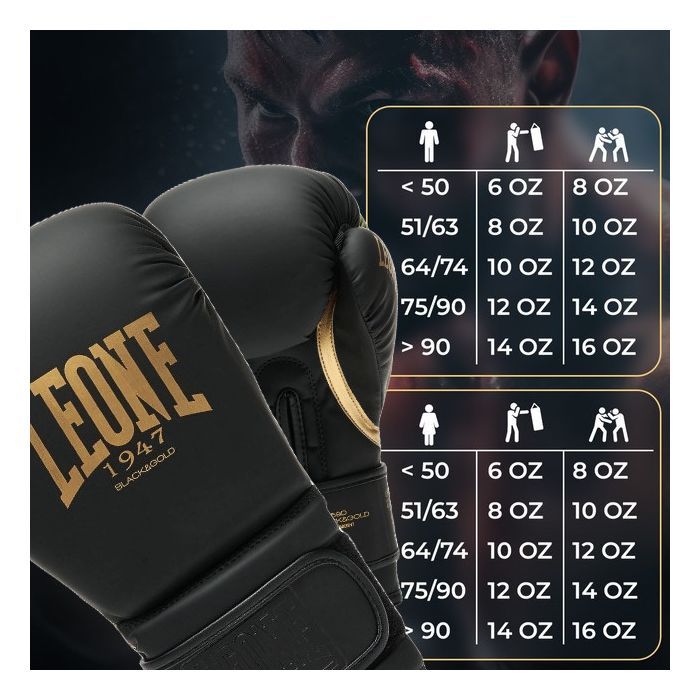 Боксерські рукавички Leone GN059D Black/Gold 12 унцій (GN059D_Bl/Gold_12oz) зображення 10