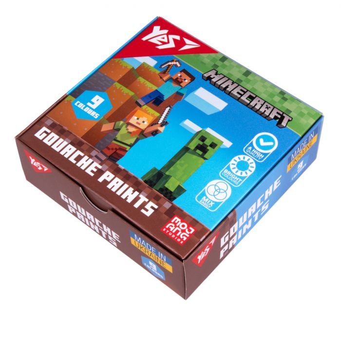 Гуашевые краски Yes Minecraft 6 кольорів по 20 мл (230405)
