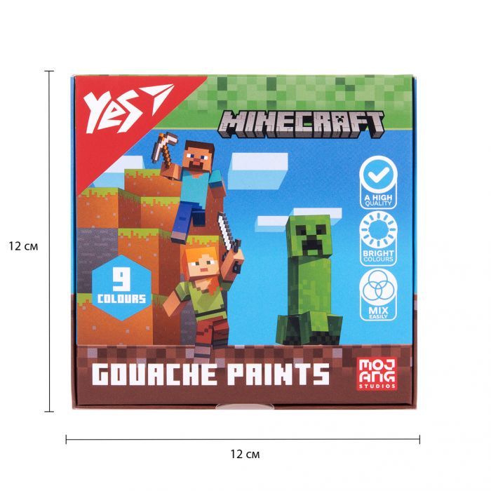Гуашевые краски Yes Minecraft 6 кольорів по 20 мл (230405) изображение 6