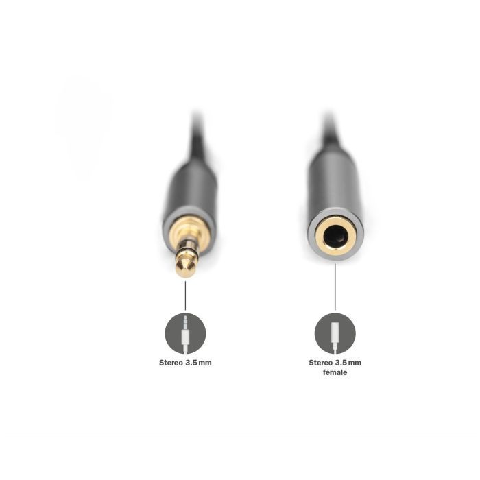 Кабель мультимедійний 3.5mm M to 3.5mm F 3.0m Digitus (DB-510210-030-S) зображення 4