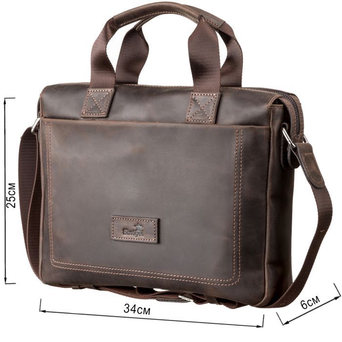 Сумка Shvigel Шкіряна Коричнева (11108) зображення 3