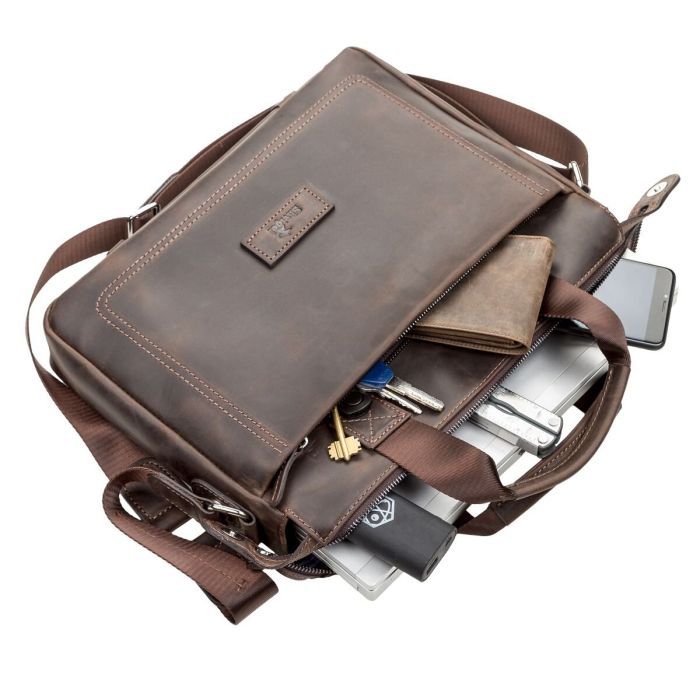 Сумка Shvigel Шкіряна Коричнева (11108) зображення 5