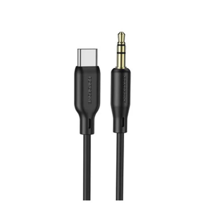 Кабель мультимедійний USB-C to 3.5mm M 1.0m silicone black BOROFONE (6941991101069) зображення 2
