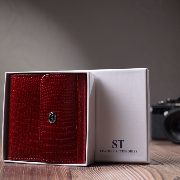 Гаманець ST Leather З натуральної шкіри Червоний (22705) зображення 10