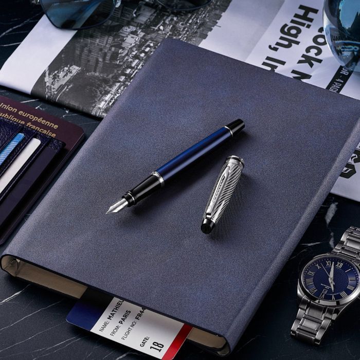 Ручка перьевая Waterman EXPERT Deluxe Metallic Blue CT  FP F (10 051) изображение 6