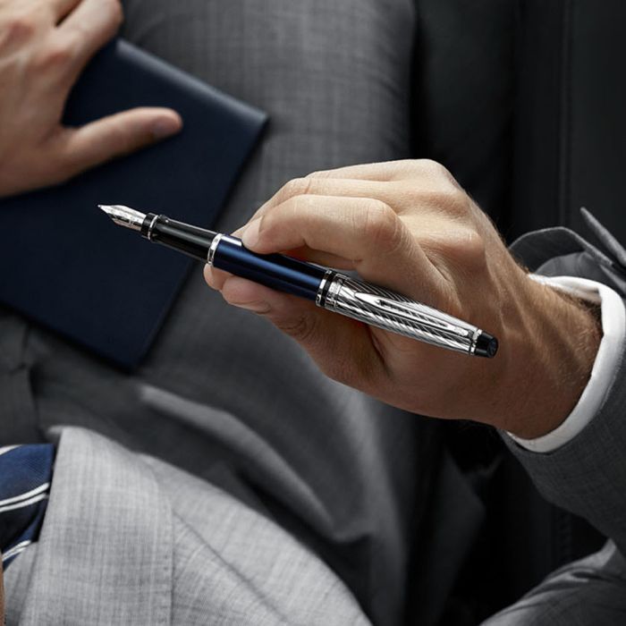 Ручка перьевая Waterman EXPERT Deluxe Metallic Blue CT  FP F (10 051) изображение 7