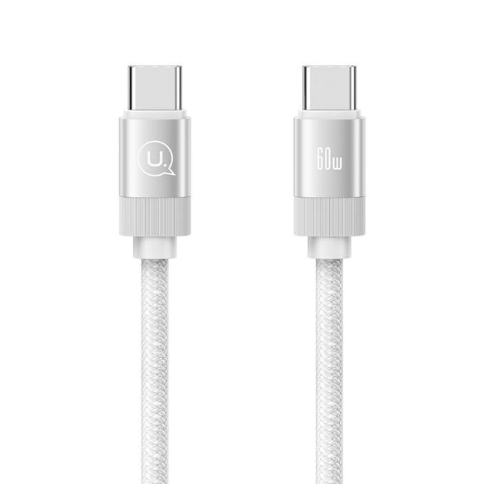 Дата кабель USB-C to USB-C 60W white Usams (US-SJ704) зображення 2