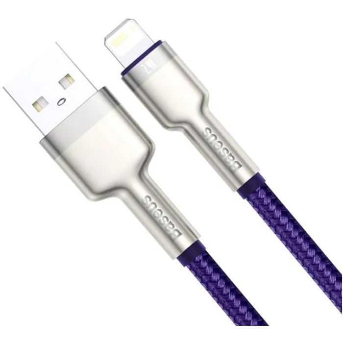 Дата кабель USB 2.0 AM to Lightning 1.0m 2.4A metal purple Baseus (CALJK-A05) зображення 2