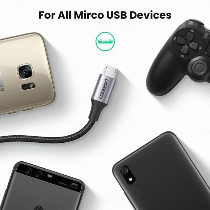 Дата кабель USB 2.0 AM to Micro 5P 1.5m 2A US290 white Ugreen (60152) изображение 4