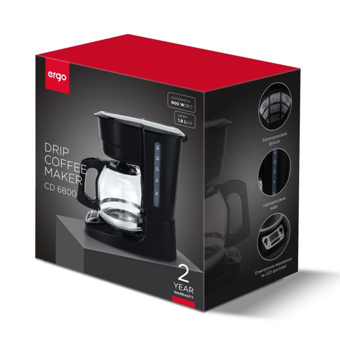 Капельная кофеварка Ergo CD 6800 изображение 3 Капельная кофеварка Ergo CD 6800 изображение 3