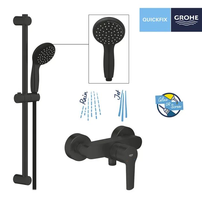 Душовий гарнітур Grohe QuickFix Start Black (UA30330801) зображення 8