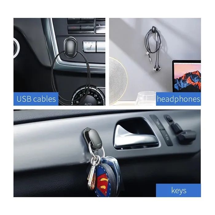 Универсальный автодержатель Baseus крючок Small Shell Vehicle Hook (ACGGBK-01) изображение 8