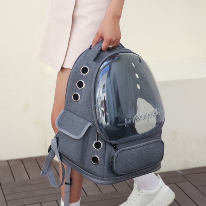 Переноска для тварин Lapka 42х34х27 см сіра (LPK-02) зображення 5