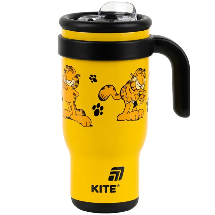 Поильник-непроливайка Kite Garfield термокружка з трубочкою, 530 мл (GF25-1266) изображение 2