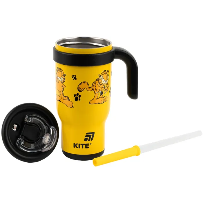 Поильник-непроливайка Kite Garfield термокружка з трубочкою, 530 мл (GF25-1266) изображение 3