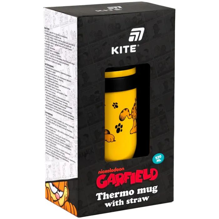 Поильник-непроливайка Kite Garfield термокружка з трубочкою, 530 мл (GF25-1266) изображение 7