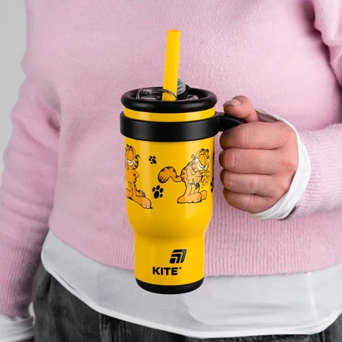 Поильник-непроливайка Kite Garfield термокружка з трубочкою, 530 мл (GF25-1266) изображение 8