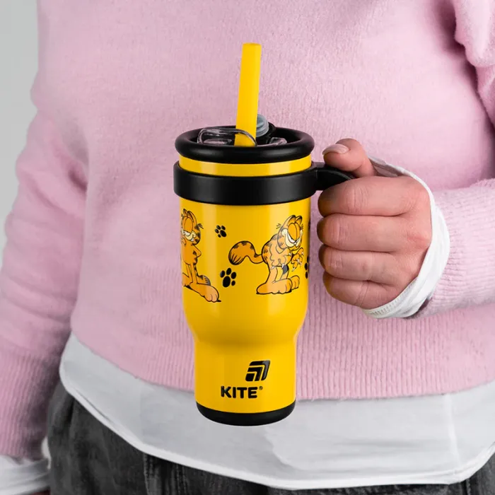 Поильник-непроливайка Kite Garfield термокружка з трубочкою, 530 мл (GF25-1266) изображение 8
