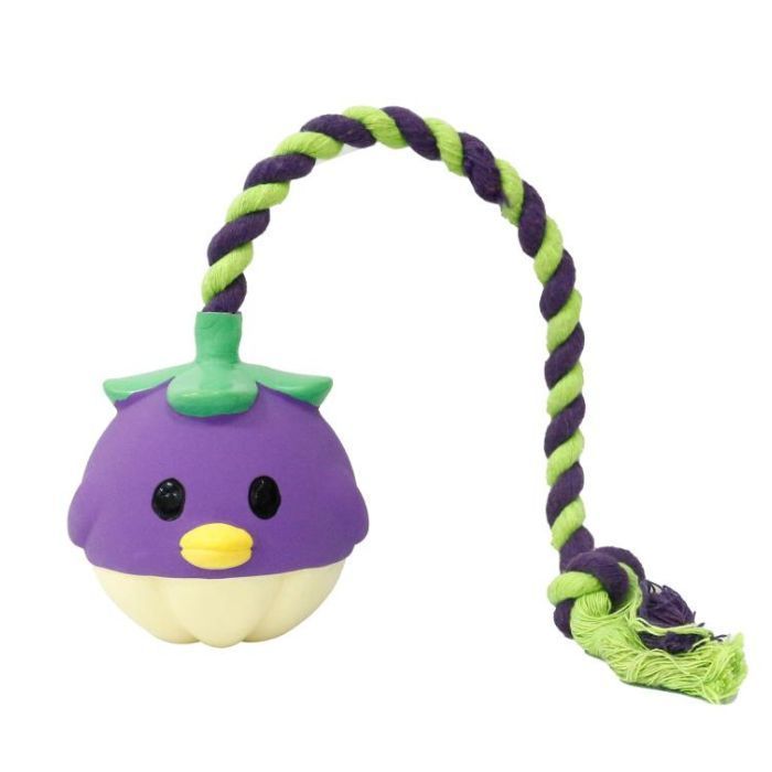 Игрушка для собак MISOKO&CO Фрукт с веревкой 40 см фиолетовая (BEIRJ06912)