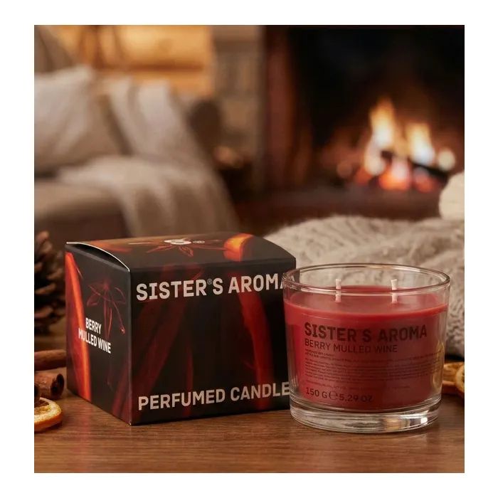 Ароматична свічка Sister's Aroma Berry Mulled Wine 150 г (4820227786350)