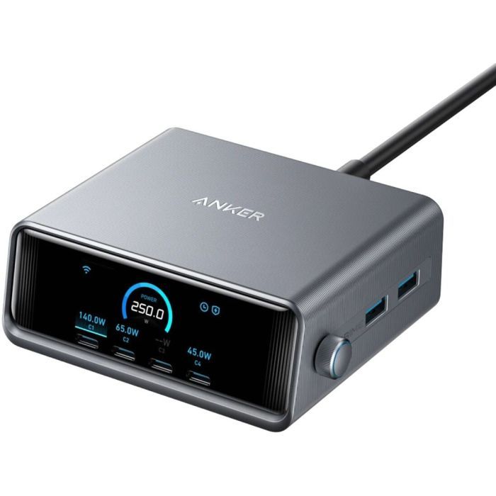 Зарядное устройство Anker 4xUSB-C PD250W + 2xUSB GaNPrime black (A2345341)