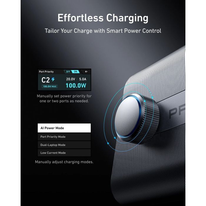 Зарядное устройство Anker 4xUSB-C PD250W + 2xUSB GaNPrime black (A2345341) изображение 3