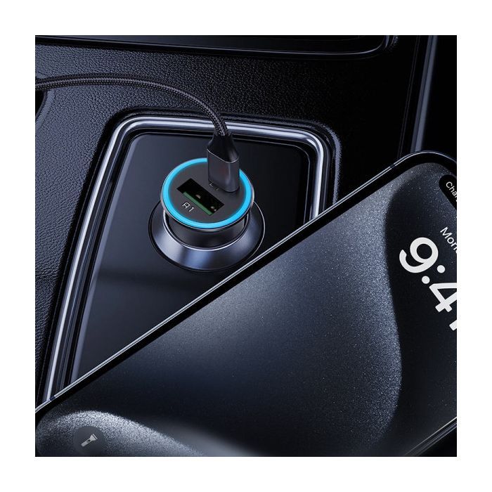 Зарядное устройство Acefast 1xUSB-C + 1xUSB 95W car adapter B16 black (6974316284970) изображение 6