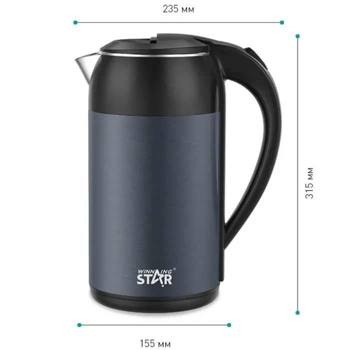 Электрочайник WINNINGSTAR ST-6037 Gray изображение 5