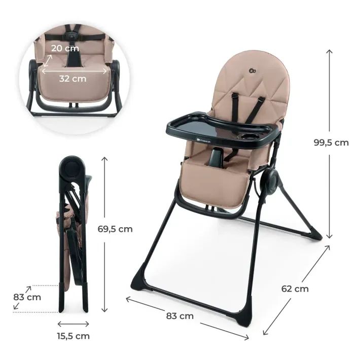Стілець для годування Kinderkraft Binci Grey (5902533928002) зображення 4