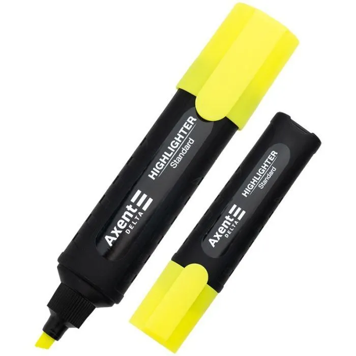 Маркер Axent Highlighter Standard D2505, 1-5 мм клиноп. желтый (D2505-08)