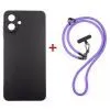 Чехол для мобильного телефона Dengos Case + Cross-body Strap Samsung Galaxy A07 Black+Purple (DG-KM-CCRB-16)