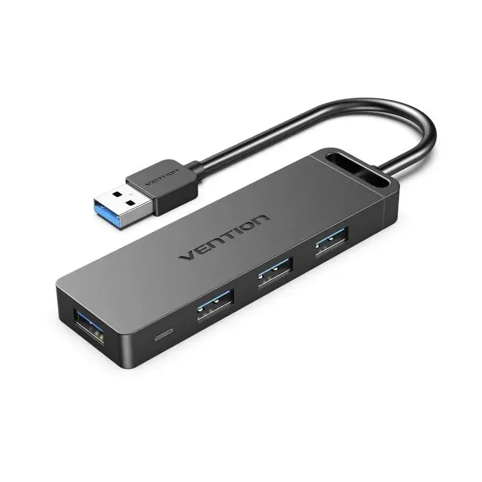Концентратор Vention USB 3.0 to 4xUSB 3.0 + power supply 0.5m black (CHLBD-SCB2)