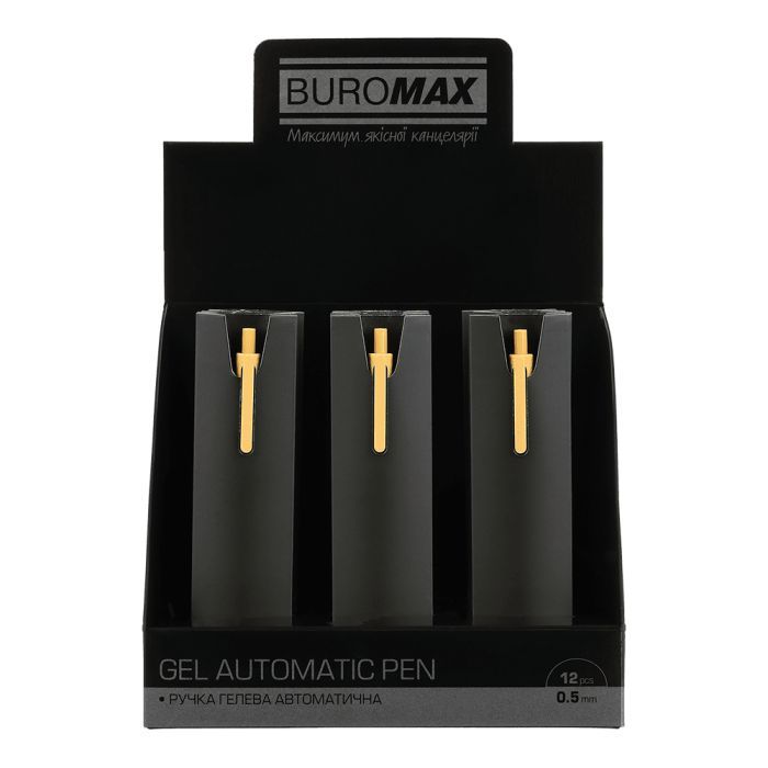 Ручка гелева Buromax автоматична SILK, 0,5 мм, сині чорнила, синя (BM.83100-02) зображення 5