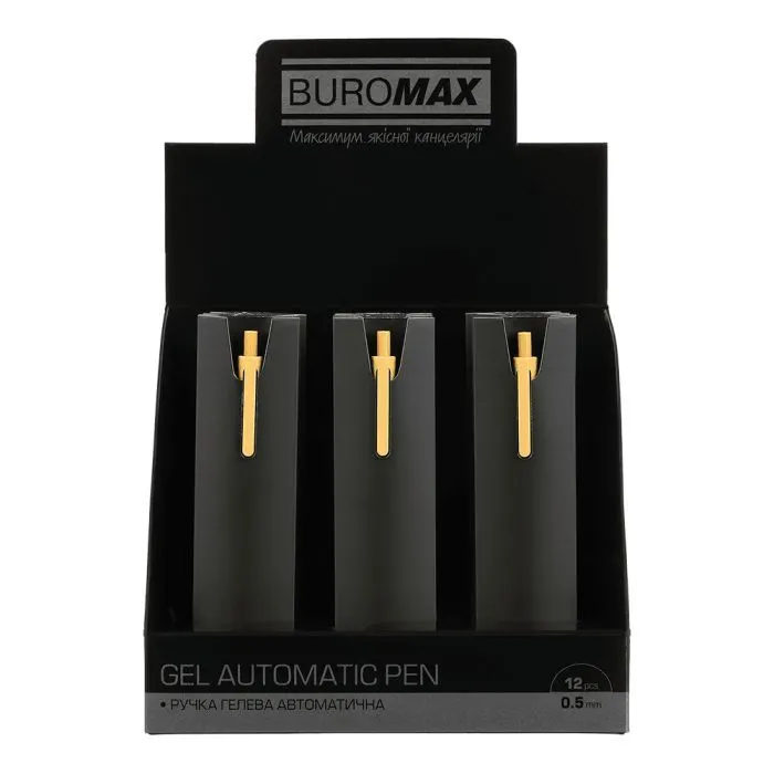 Ручка гелева Buromax автоматична SILK, 0,5 мм, сині чорнила, абрикосова (BM.83100-11) зображення 5