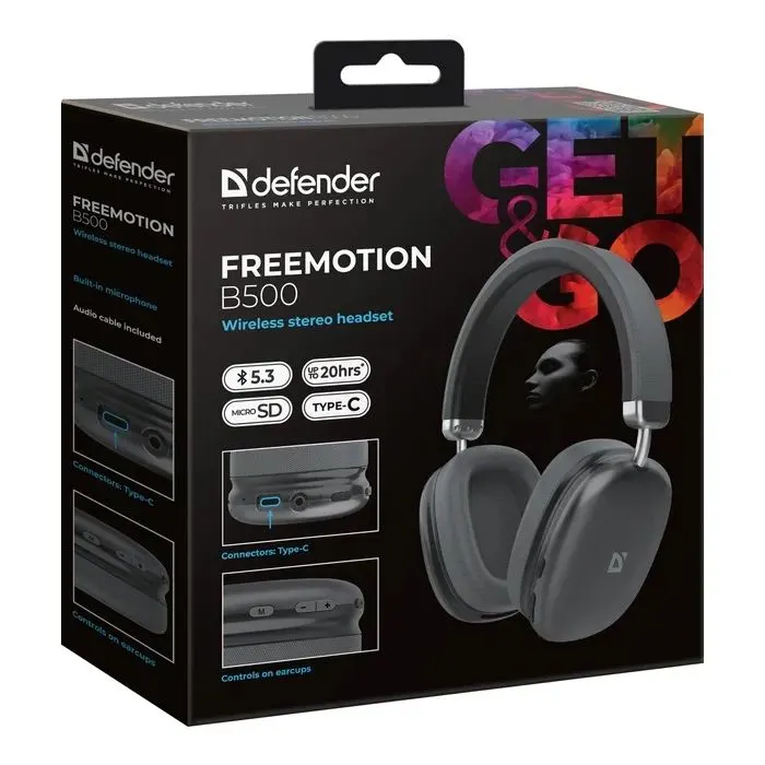 Навушники Defender FreeMotion B500 Black (63500) зображення 7