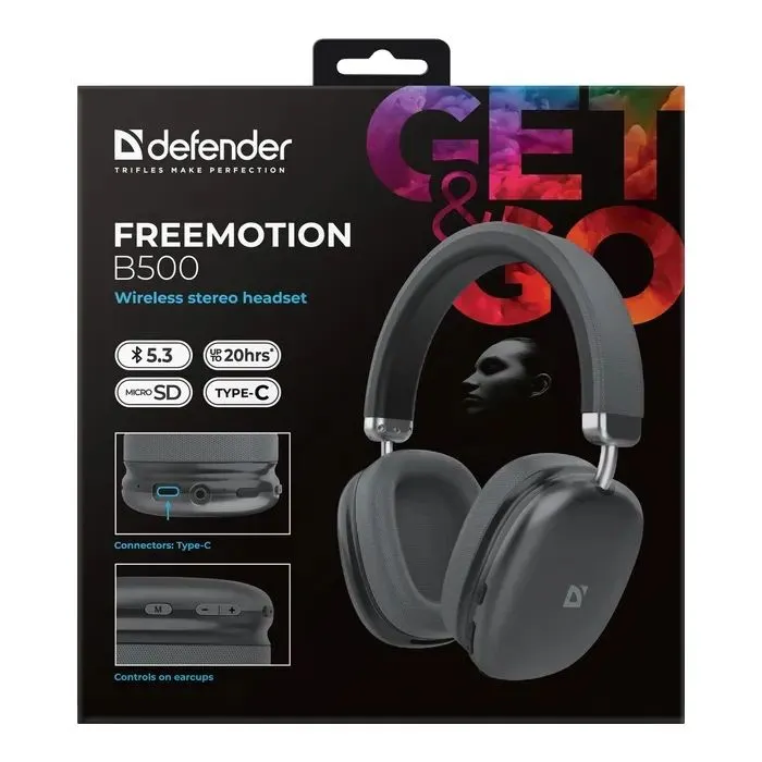 Навушники Defender FreeMotion B500 Black (63500) зображення 8