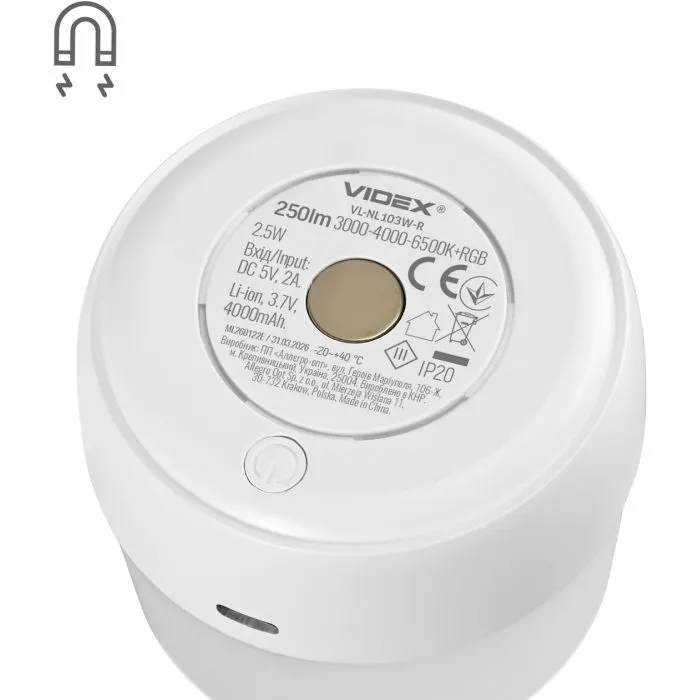 Світильник Videx акумуляторний сенсорний з пультом (VL-NL103W-R) зображення 5