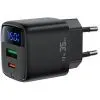 Зарядний пристрій Acefast 1xUSB-C + 1xUSB 35W GaN with digital display black (6974316284468) зображення 3