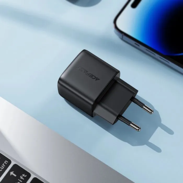 Зарядний пристрій Acefast 1xUSB-C + 1xUSB 35W GaN with digital display black (6974316284468) зображення 8