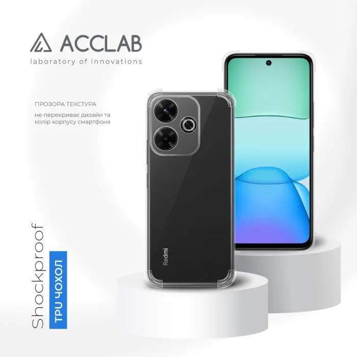 Чохол до мобільного телефона ACCLAB ShockProof Xiaomi Redmi 13 4G Transparent (1283126599194) зображення 4