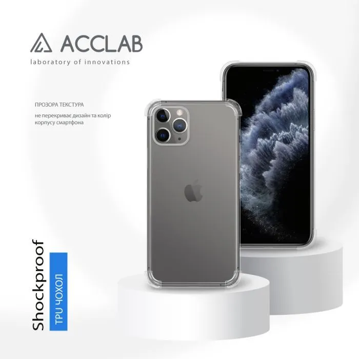 Чохол до мобільного телефона ACCLAB TPU ShockProof Apple iPhone 11 Pro Transparent (1283126610783) зображення 4